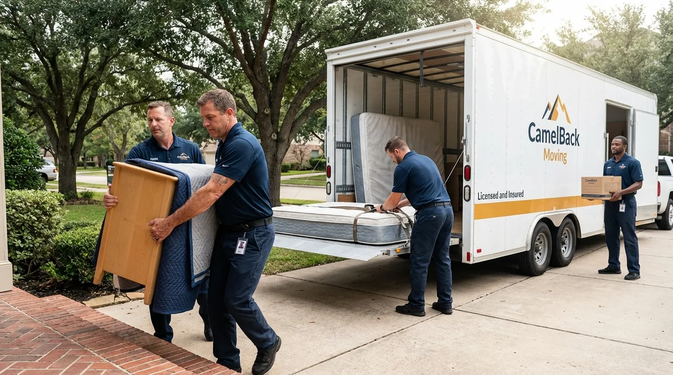 Crew loading residential truck for cross-state move from Xenia, OH